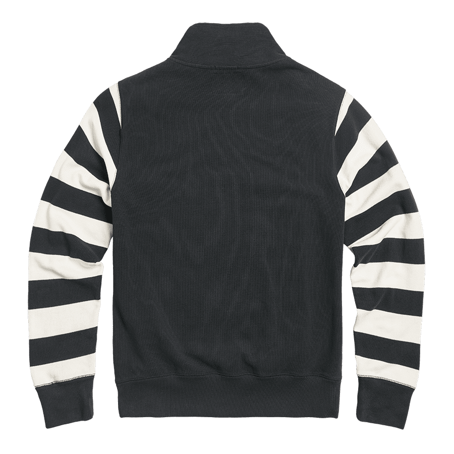 Highly Double Pique Quarter Zip Black Sweatshirt | Triumph Heritage